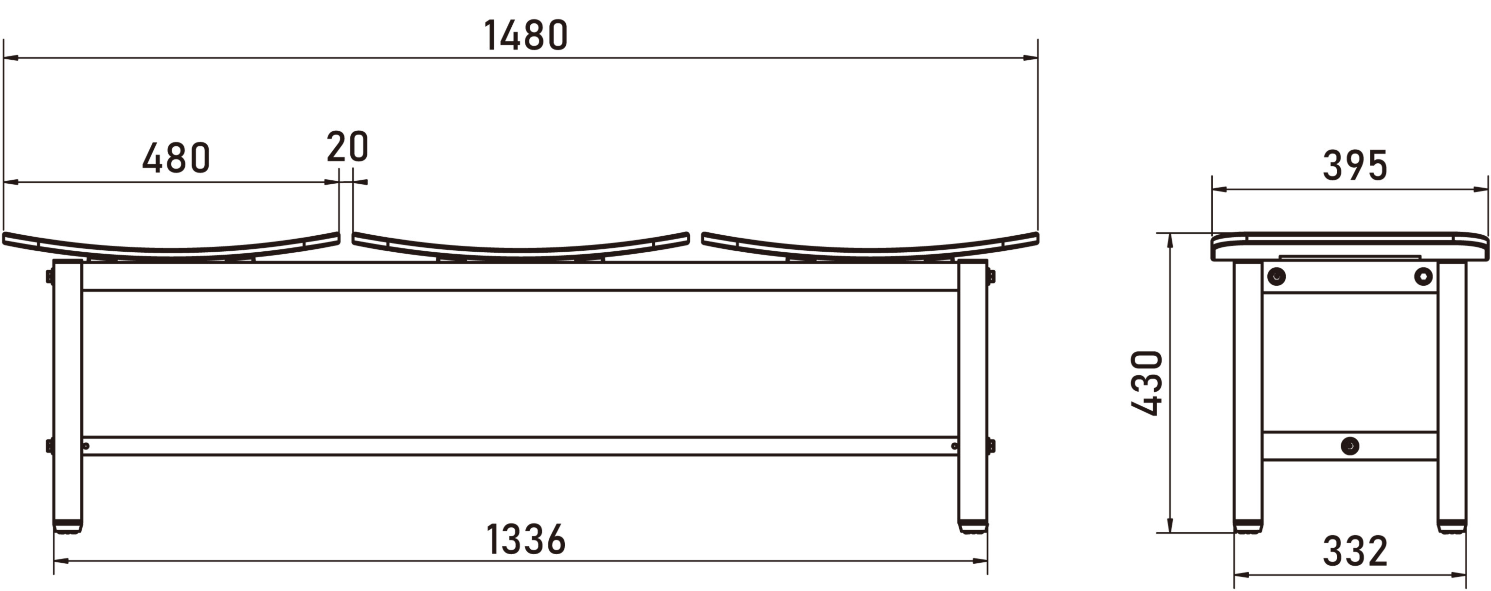 山崎産業株式会社｜ベンチYB-168L-WN